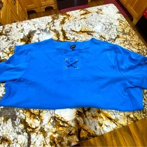 Links pull over cotton blend top  Sz 1X